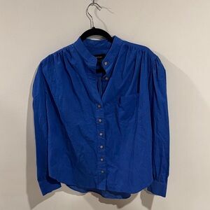 Karen Kane Corduroy Shirt Blue Range 3l76553 Size Small